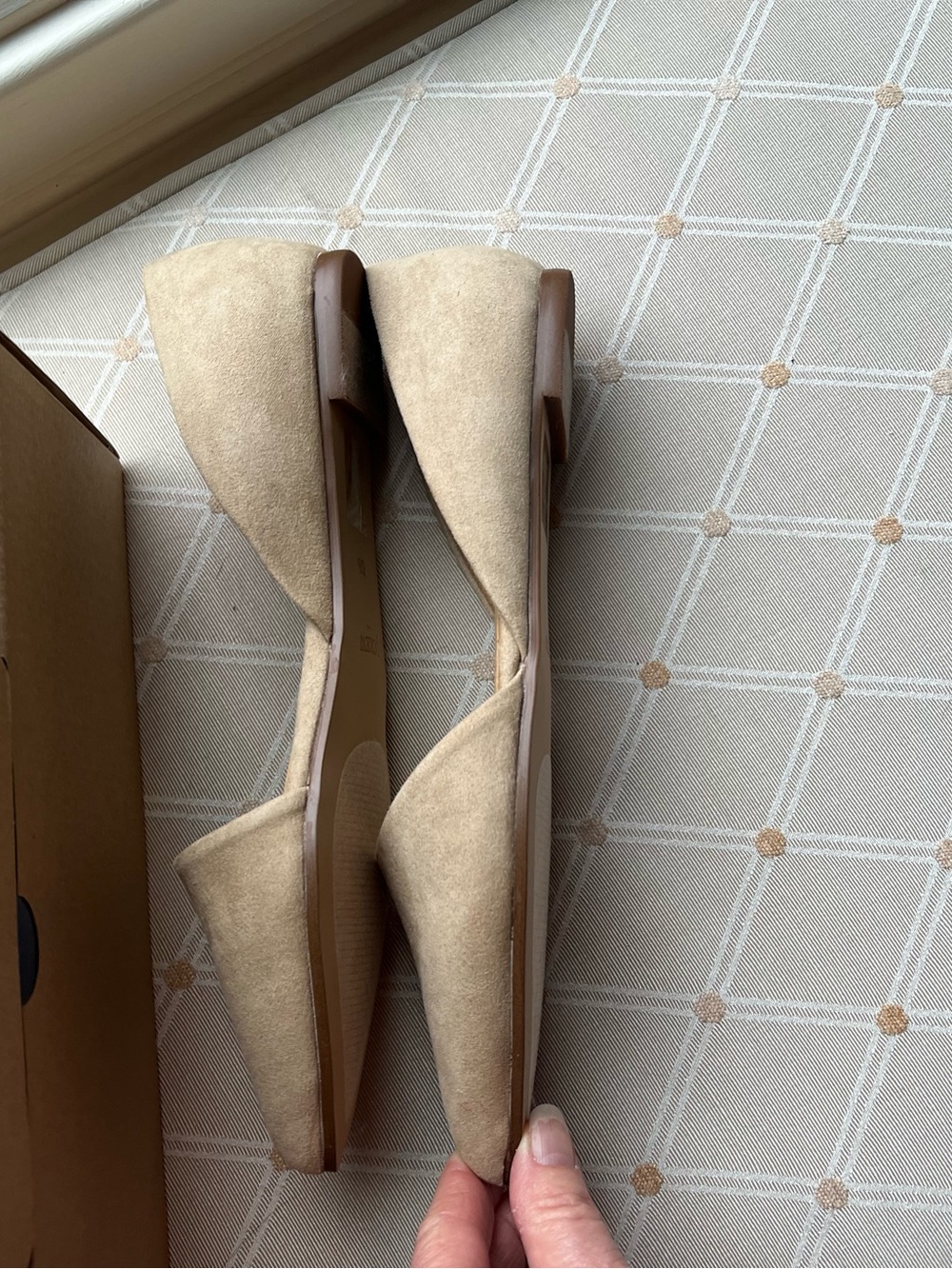 J. Crew Beige/Tan Pointed Suede D'Orsay Flats - Picture 2 of 6